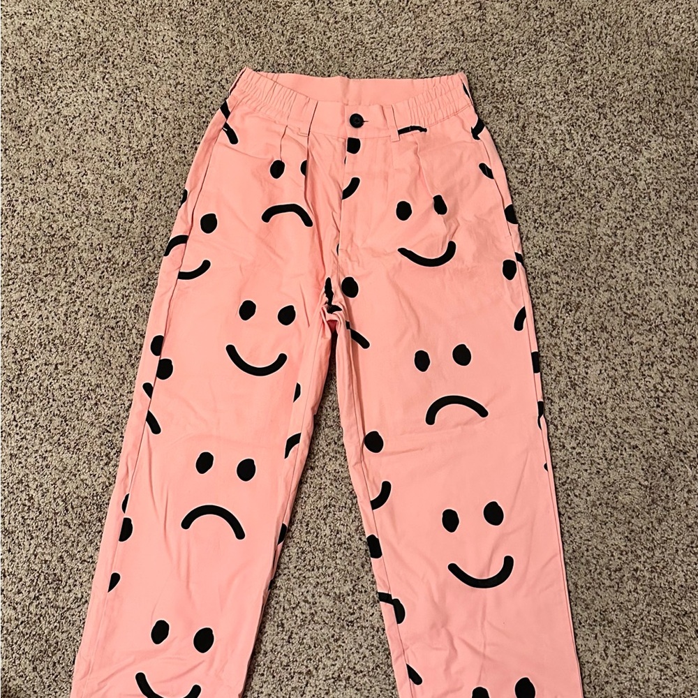 Lazy Oaf Pink Smiley Face Pants